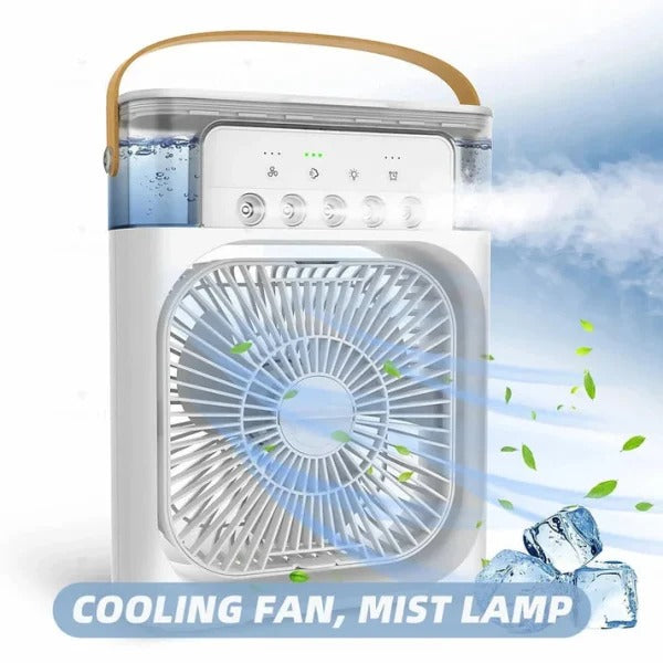 3 In 1 Mini Portable Usb Ac Fan Humidifier & Led Water Lamp (10 Inch)