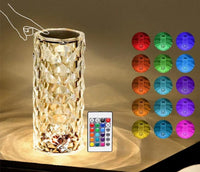 Diamond Rose Crystal Lamp 16 Color Changing ( With Remote) Touch Lamp Usb Rechargeable