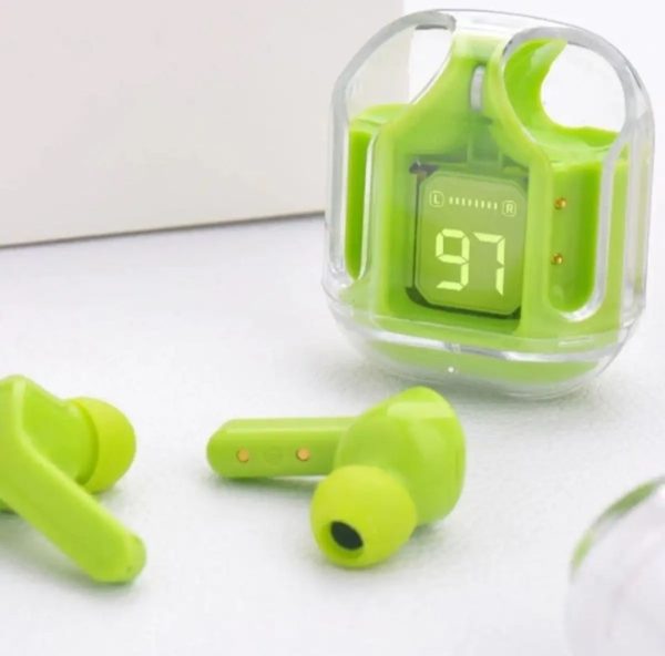 Air31 Earbuds Wireless Crystal Transparent Body Air 31 Ear Buds /with Silicon Pouch