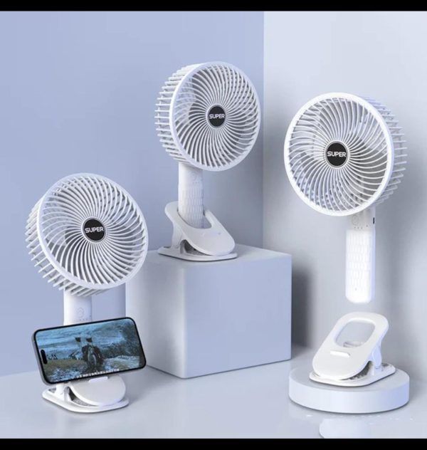 Portable 3 Gears Rechargeable Desktop Fan Air Cooling Handheld Strong Airflow With 360°